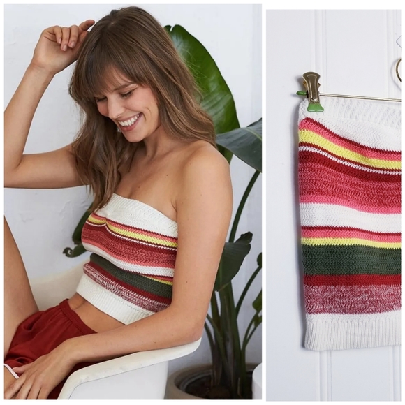 aerie Tops - Aerie Knit Multi Color Stripe Sweater Crop Top

L